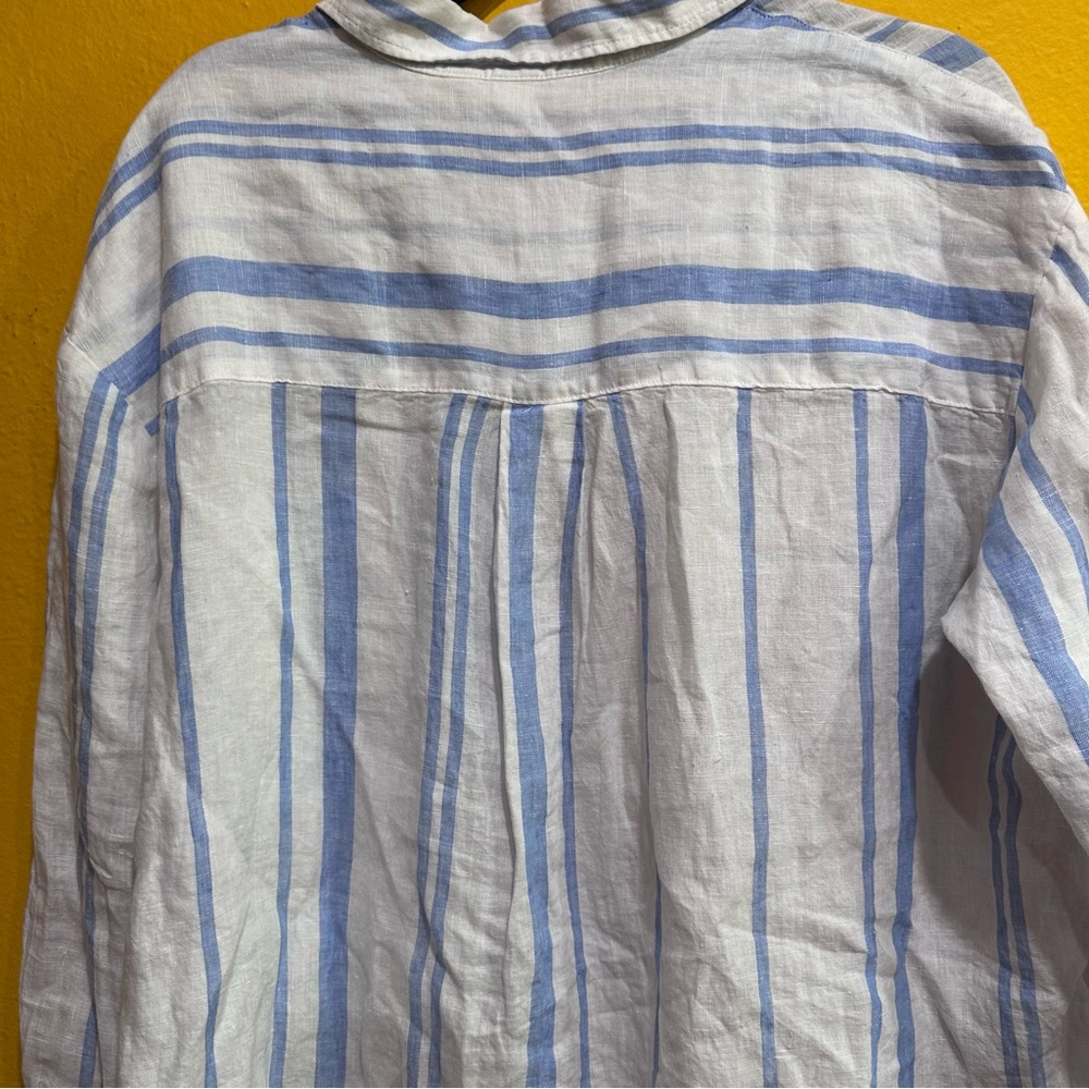 NWT 100% linen blue and white striped dress - Picture 4 of 4